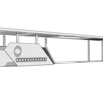 现代园区大门SU模型下载